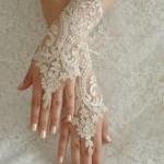 Wedding Gloves, lace gloves, Fingerless Gloves, champagne lace gloves, cuff wedding bride, bridal gloves